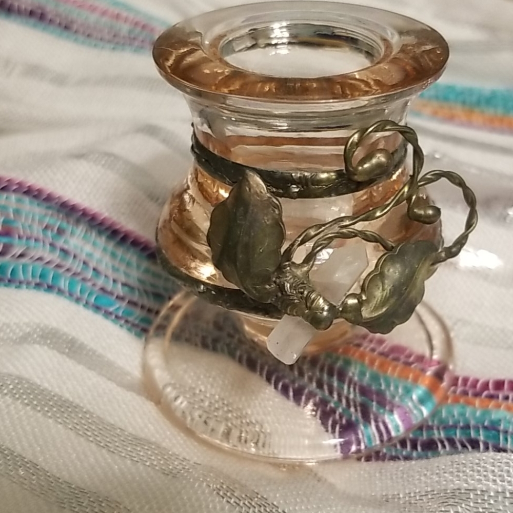 Artist Design Candle holders with mini rose quartz